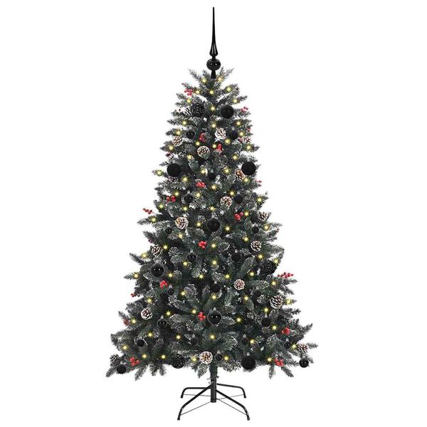 vidaXL K&uuml;nstlicher Weihnachtsbaum Gr&uuml;n 150 cm PVC, Plastik und Stahl