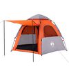 vidaXL Campingzelt 4 Personen Grau und Orange Quick Release