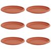 vidaXL Runde Blumenplatte 6 Stk. Ziegelrot &Oslash; 17,5 x 2 cm Kunststoff