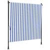 vidaXL Au&szlig;enrollo Blau und Wei&szlig; 150x270 cm Stoff und Stahl