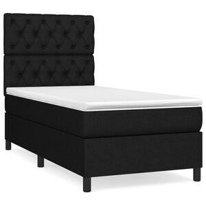 vidaXL Boxspringbett mit Matratze Schwarz 80x200 cm Stoff