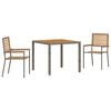 vidaXL Garten Essgruppe 3 Stk. Grau und Braun Poly-Rattan