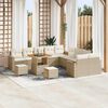 vidaXL Gartensofa-set mit Kissen 17 pcs Beige und Creme Poly-Rattan