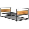 vidaXL Ausziehbett Schwarz Metall 90x200 cm