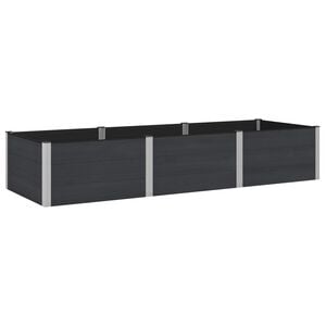 vidaXL Hochbeet Schwarz 300 x 100 x 54 cm WPC und Aluminium