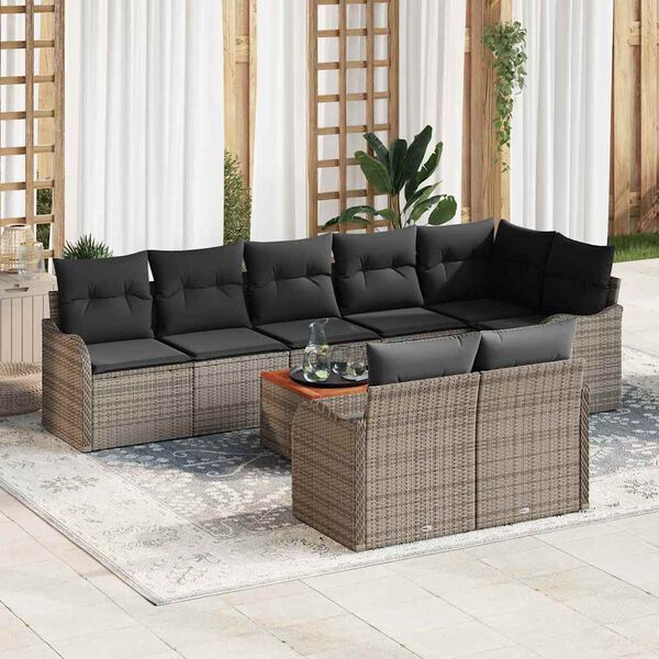 vidaXL Garten-Sofa-Set 9 pcs Grau