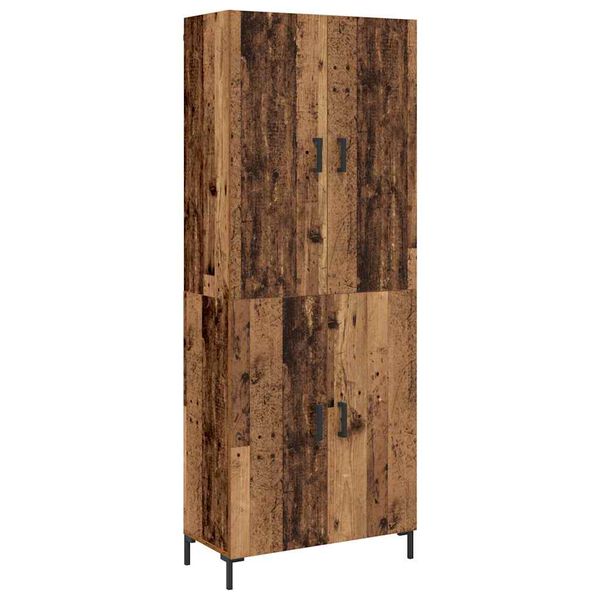 vidaXL Highboard Wandmontiert Altholz 69,5 x 34 x 180 cm Holzwerkstoff