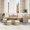 vidaXL Gartensofa-set 10 pcs Beige Poly-Rattan