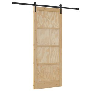 vidaXL Schiebet&uuml;r 86 x 211 cm Massives Kiefernholz