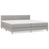 vidaXL Boxspringbett mit Matratze Hellgrau 200x200 cm Stoff