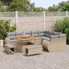 vidaXL Gartensofa-set mit Kissen 12 pcs Beige und Hellgrau Poly Rattan