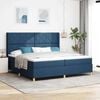 vidaXL Boxspringbett mit Matratze mit Kopfteil Blau 200 x 200 cm Stoff
