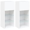 vidaXL TV-Schr&auml;nke mit LED-Leuchten 2 Stk. Wei&szlig; 40,5x30x90 cm