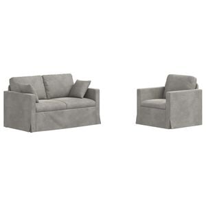vidaXL Sofa 2 pcs Hellgrau