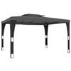 vidaXL Pavillon mit Doppeldach Anthrazit 3,98x2,98 m Stahl