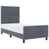vidaXL Boxspringbett mit Kopfteil Dunkelgrau 90 x 200 cm Samt