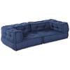 vidaXL Modulare Sofagarnitur 3 pcs Indigo 140 x 70 x 36 cm Stoff