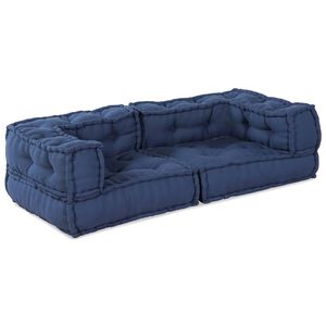 vidaXL Modulare Sofagarnitur 3 pcs Indigo 140 x 70 x 36 cm Stoff