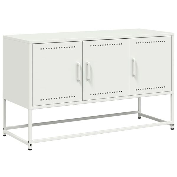 vidaXL TV-Schrank Wei&szlig; 100,5x39x60,5 cm Stahl