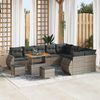 vidaXL Garten-Sofa-Set mit Kissen mit Speicher 12 pcs Grau