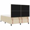 vidaXL Boxspringbett mit Matratze Creme 140 x 200 cm Stoff