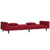 vidaXL Schlafsofa 2-Sitzer mit 2 Kissen Weinrot Samt