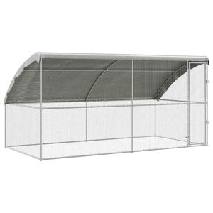 vidaXL H&uuml;hnerk&auml;fig 2 Stk. Silber 400 x 200 x 200 cm Verzinkter Stahl
