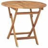 vidaXL Klappbarer Gartentisch Natur &Oslash; 90 x 75 cm Massives Teakholz