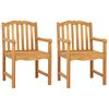 vidaXL Handgeschnitzter Rosenstuhl 2 Stk. Natur Massivholz Teak