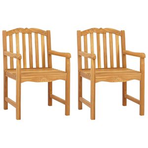 vidaXL Handgeschnitzter Rosenstuhl 2 stk. Natur Massivholz Teak