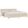 vidaXL Boxspringbett mit Matratze Creme 200 x 200 cm Stoff