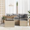 vidaXL Garten-Sofa-Set mit Speicher 5 pcs Beige Poly Rattan