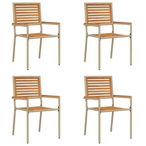 vidaXL Garten Stapelst&uuml;hle 4 stk. Beige Massivholz Akazie