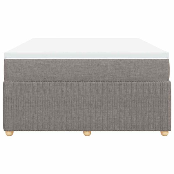 vidaXL Boxspringbett mit Matratze Taupe 160x200 cm Stoff