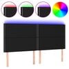 vidaXL LED Kopfteil Schwarz 180x5x118/128 cm Stoff
