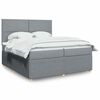 vidaXL Boxspringbett mit Matratze Hellgrau 200x200 cm Stoff