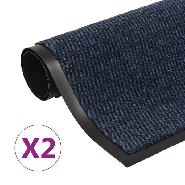 vidaXL Schmutzfangmatten 2 Stk. Rechteckig Getuftet 80x120cm Blau