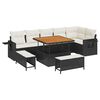vidaXL Garten-Sofa-Set mit Speicher 9 pcs Schwarz Poly Rattan
