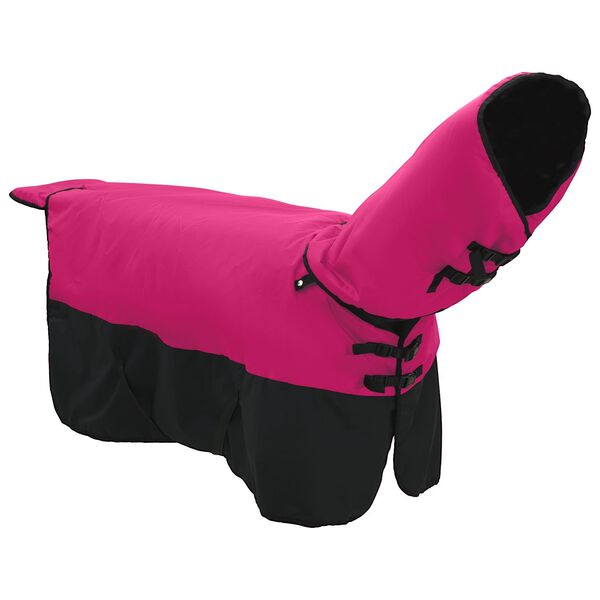 vidaXL Pferdedecke Rosa und Schwarz 145 cm Polyester