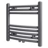 Handtuchheizk&ouml;rper Warmwasser Gebogen Grau 480x480 mm