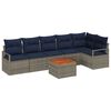 vidaXL Gartensofa-set mit Kissen 7 pcs Grau Poly-Rattan
