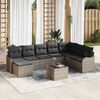 vidaXL Gartensofa-set mit Speicher 9 pcs Grau Poly-Rattan