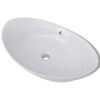 vidaXL Keramik Waschbecken Keramiksp&uuml;len &Uuml;berlauf Oval 59 x 38,5 cm