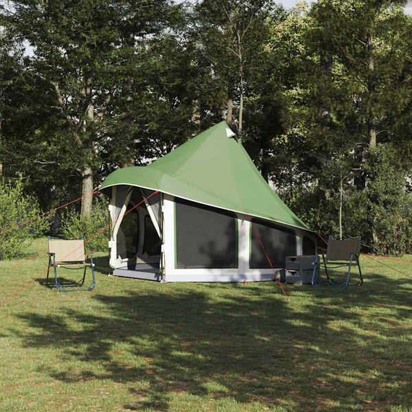 vidaXL Familien-Tipi-Zelt mit Dach Grün 404 x 370 x 270 cm