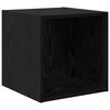 vidaXL Wandschrank Wandhalterung Schwarz Eichen-Optik 37 x 37 x 37 cm