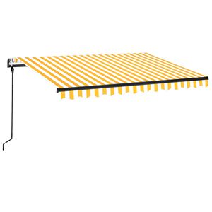 vidaXL Markise Automatisch Einziehbar 350x250 cm Gelb und Wei&szlig;