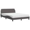 vidaXL Bett mit Matratze "Dover" Grau 140x190 cm Kunstleder