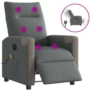 vidaXL Massagesessel Elektrisch Dunkelgrau Stoff