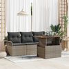 vidaXL Gartensofa-set mit Kissen 5 pcs Grau Poly-Rattan