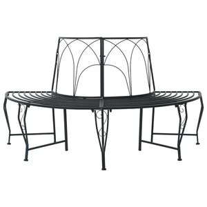 vidaXL Baumbank 4 -Sitzer 160 x 80 x 89 cm steel Schwarz